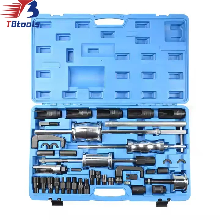 TBTOOLS Car Auto 40PCS Universal Master Diesel Engine Injector Extractor Removal Slide Hammer Bearing Puller Tool Kit TB200