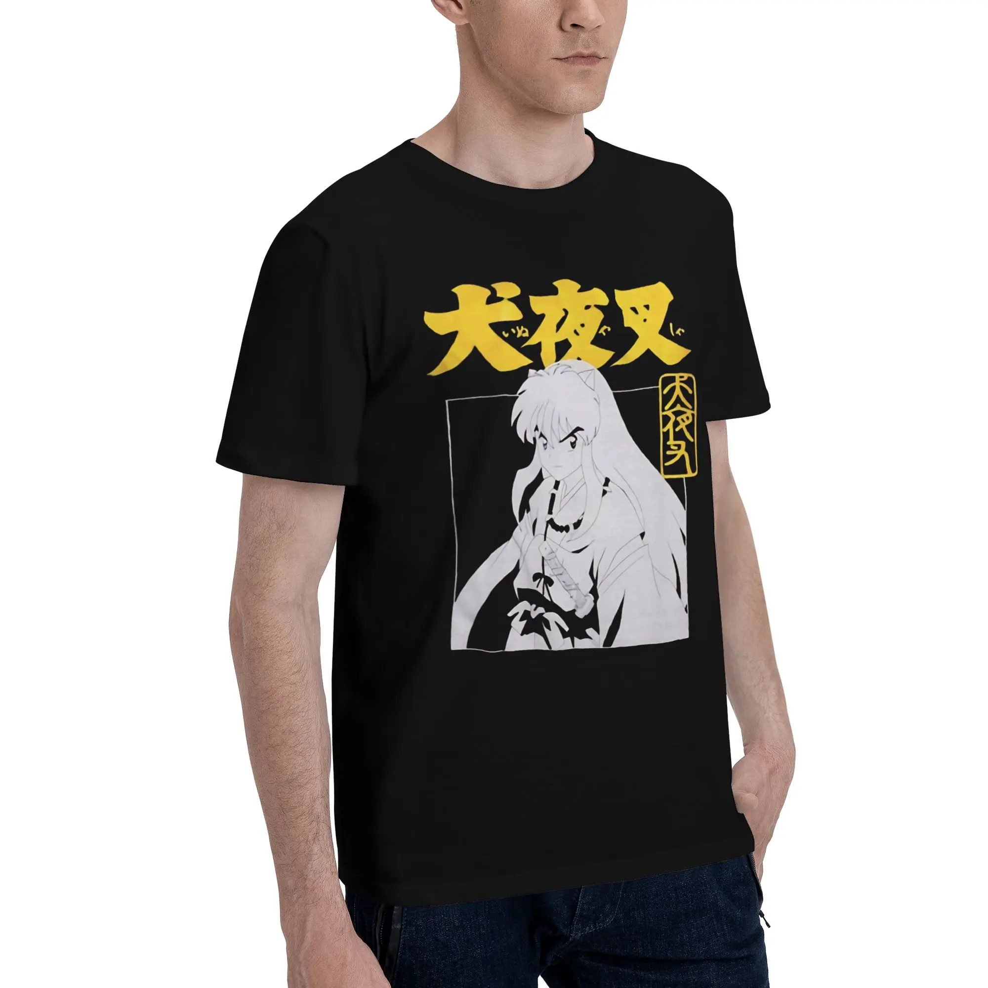 blade of the half demon  Funny 100% Cotton T-Shirt Bandai Inuyasha Tops Tees For Men