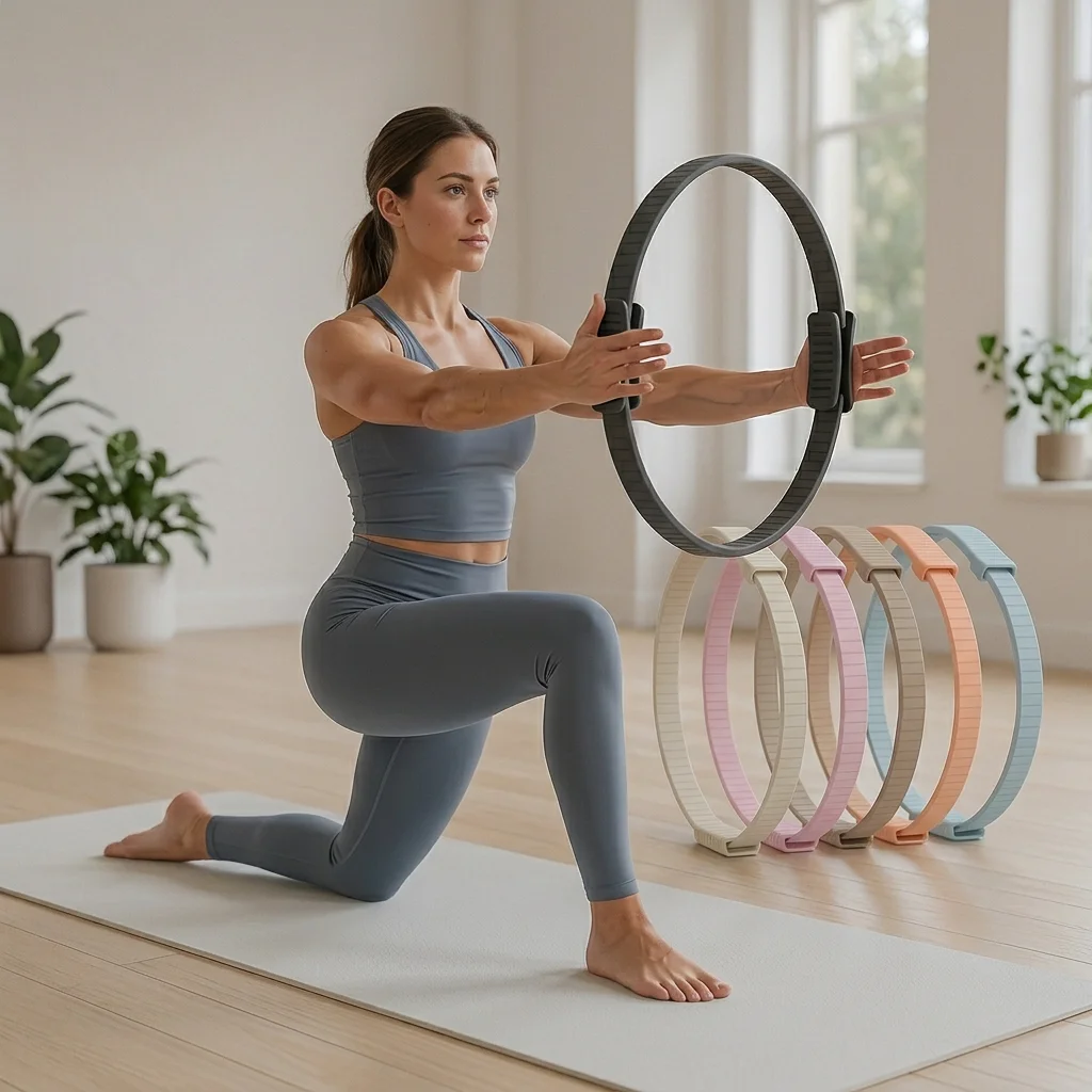 Pilates Ring Portable Silicone Power Circle Lightweight Fitness Magic Circle for Stretch Exercise Training