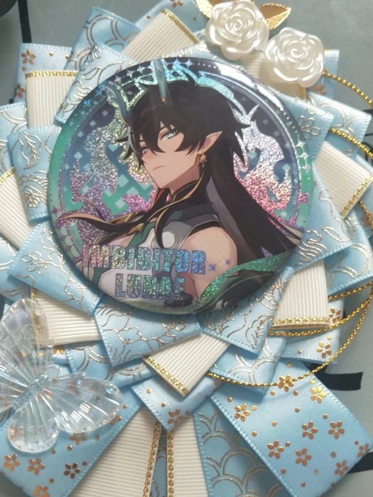 Honkai:Star Rail Full Character PET Double Flash Badge 75mm Laser Pin Badge Cosplay Accessories for Clothes Backpack Brooch Gift