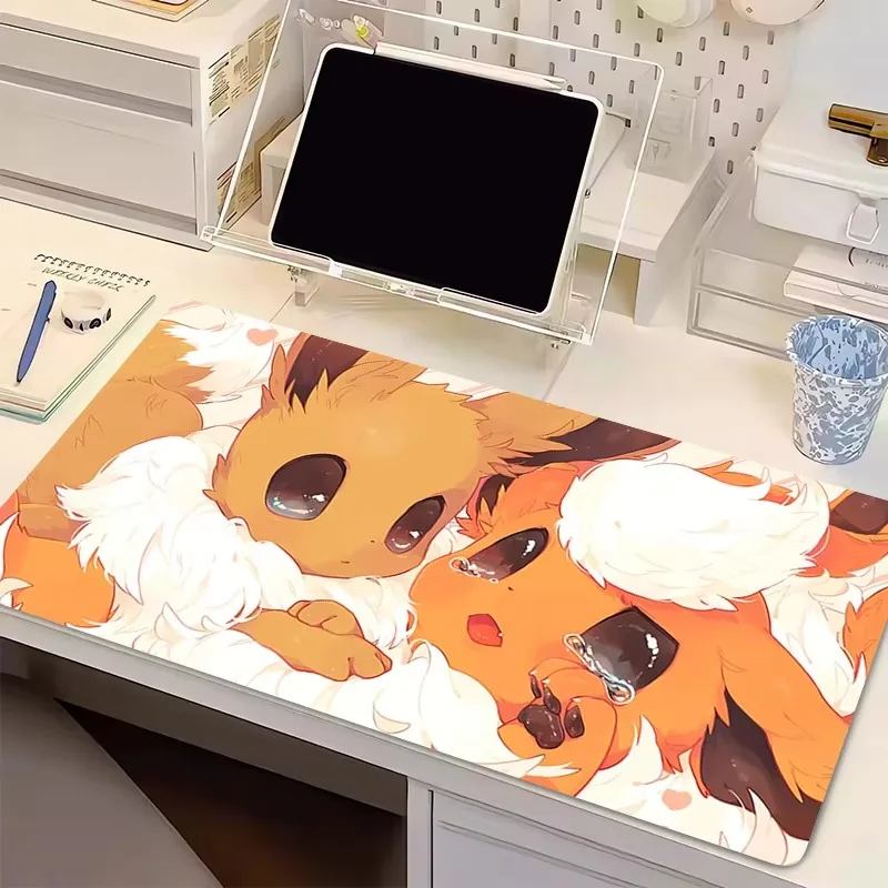 Pokemon Eevee Sunset Scenery Desk Mat Large Gaming Mouse Pad Non Slip Rubber Keyboard Table Mat for Game & Office
