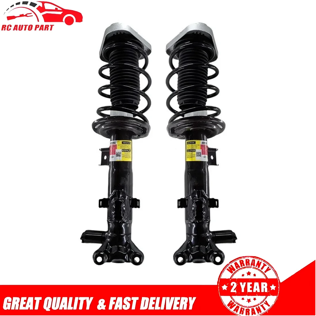 2X For Mercedes W218 W212 RWD CLS63 E63 AMG 2010-2013 Front Shocks Struts with ADS A2183231900 A2183232700 A2183232100