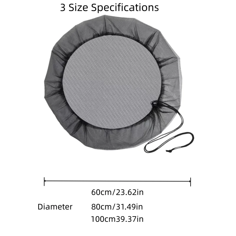 2/3/4PCS Water Bucket Net Cover, Garden Rain Barrel Mesh Guard Anti-Leaf Insect Screen with Drawstring, Sturdy & Durable