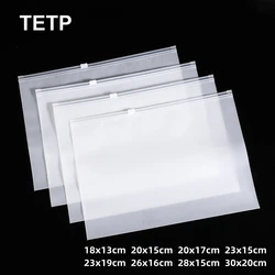 TETP 50Pcs Frosted Horizontal Zipper Bags With Vent Hole Travel Clothes T-Shirt Jeans Jacket Packaging Storage Bag Resealable