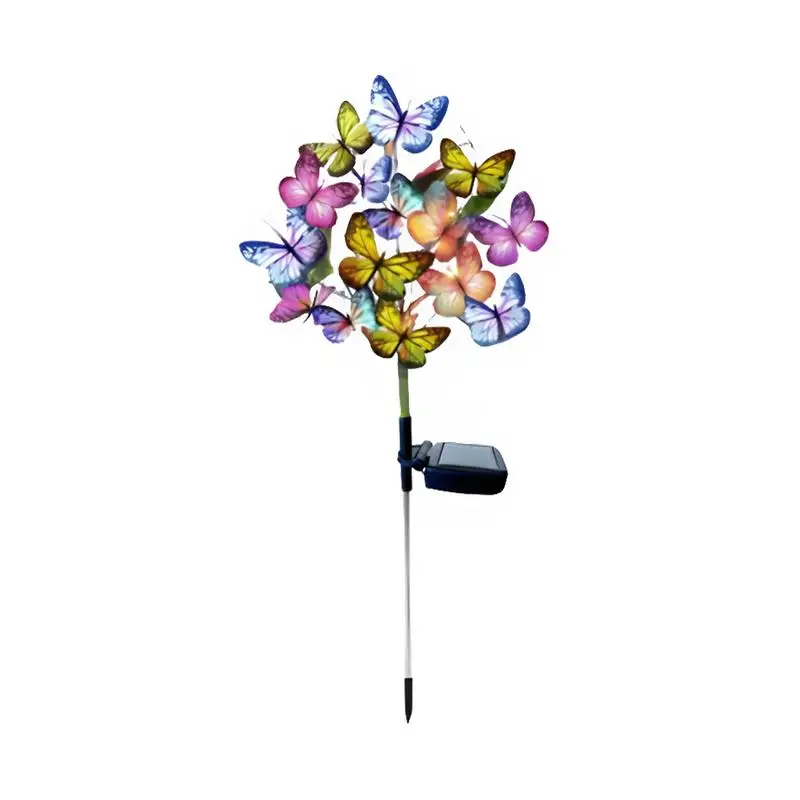 

Butterfly Solar Lights For Outside Waterproof Decorative Solar Lights High Flexibility Iron Wire Solar Butterfly Garden Stake