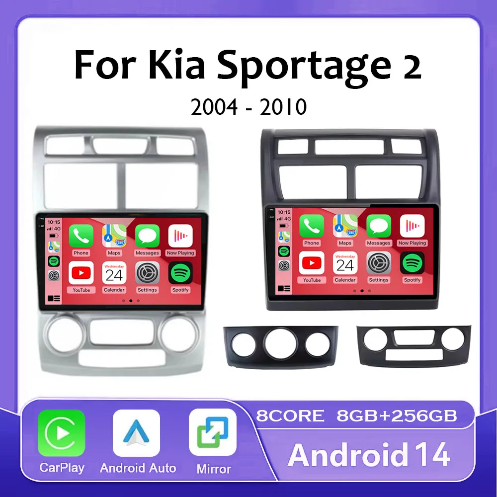 

Android 14 Car Radio For Kia Sportage 2 2004 2005 2006 2007-2010 Navigation GPS Multimedia Video Player Stereo wireless Carplay