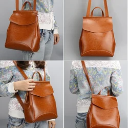 Fashion Women Leather Backpack High Quality for Teenage Girls Youth Backpacks Female School Bagpack Shoulder Bag