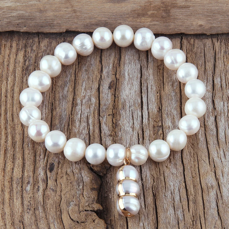 RH Fashion Natural Freshwater Pearl Bracelet For Beautiful Women Gift Dorp Stretch Bead Bracelets