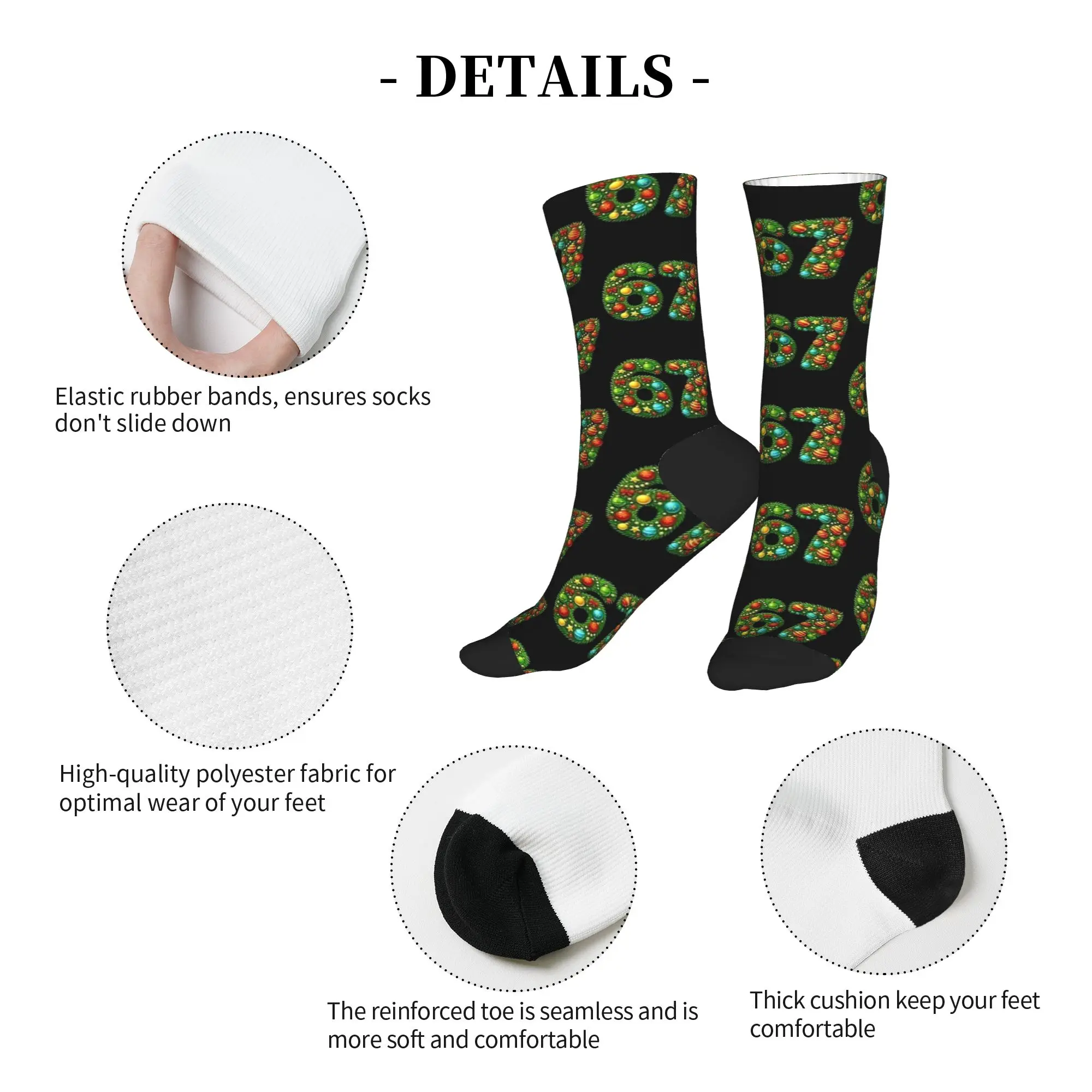 Six Seven 6 7 Meme 67 Skeleton Hand Funny Christmas Meme Medias Calcetines de hombre Calcetines vintage de calidad Calcetines de invierno para correr