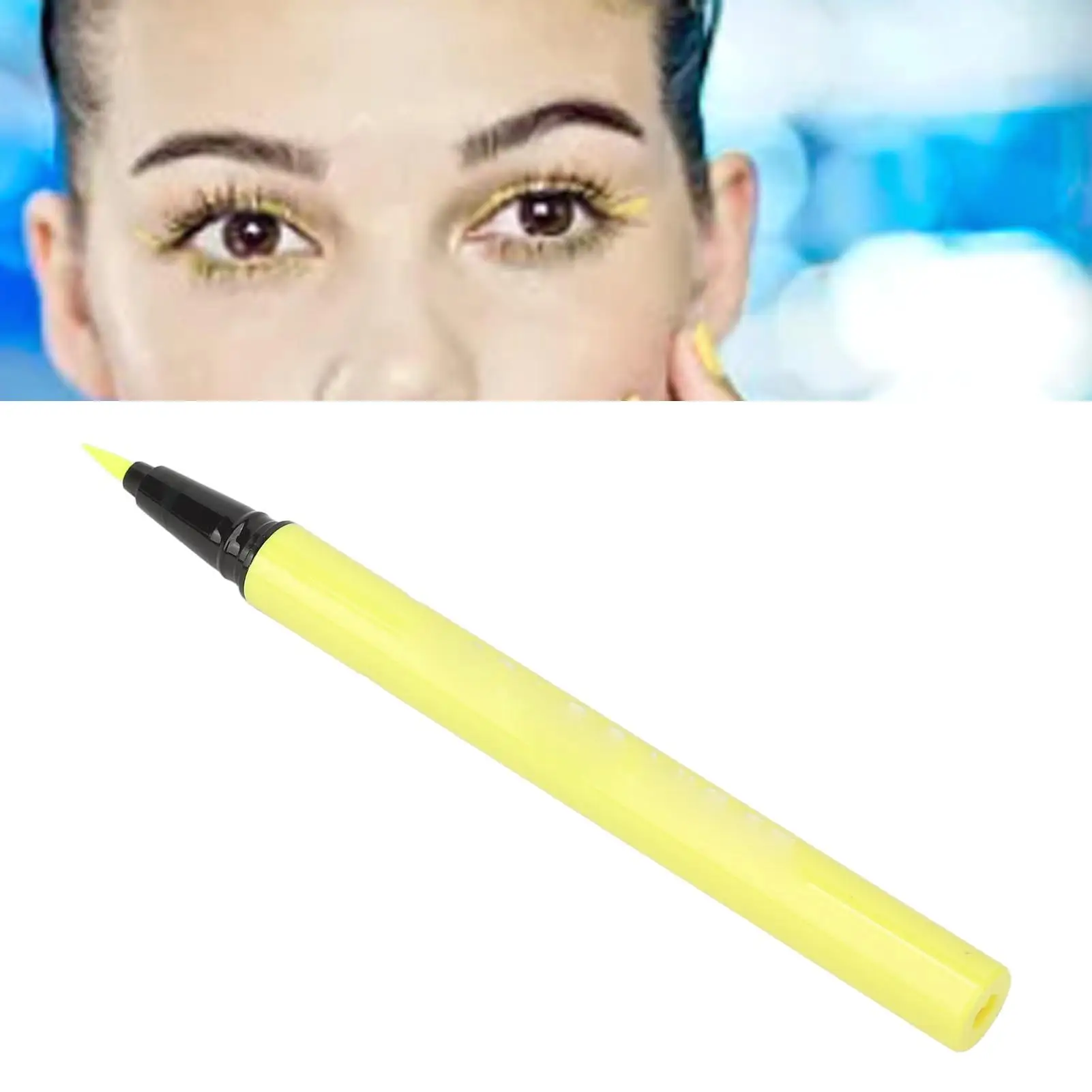 Stylo Eyeliner Fluorescent Imperméable, Jaune et Bleu, 0.5ml