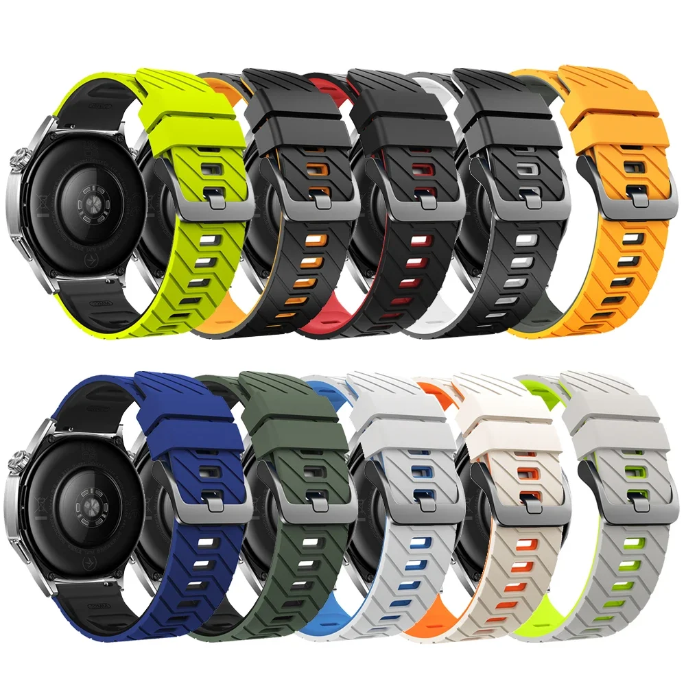 Correa de reloj de 22mm para HUAWEI GT 6 Pro GT5 GT4 GT 3 SE 2 reloj de 46mm 5 4 3 Pro pulseras de silicona para reloj inteligente mujeres hombres Correa