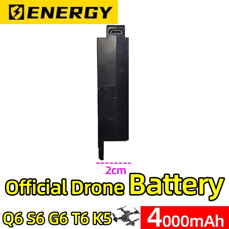 Q6 Drone Official Battery 4000mAh 3.7V LIPO Battery Long Time Flight for Q6 S6 G6 T6 K5 8K RC Drone Batteries