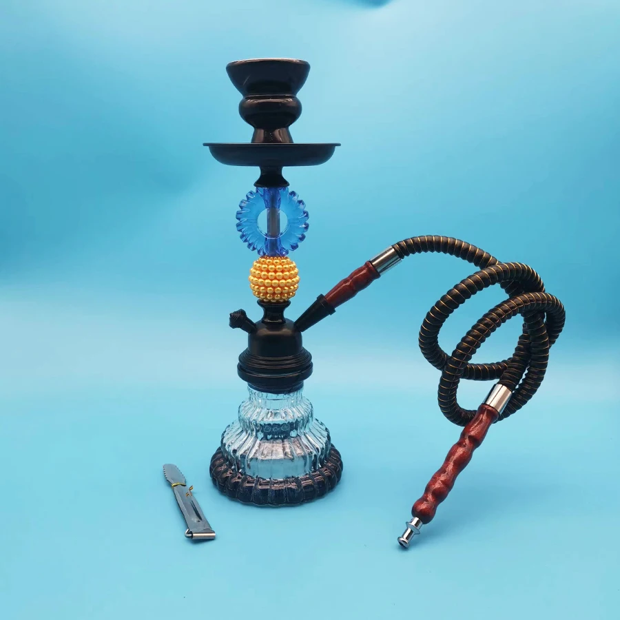 Arabia Hookah Set Small Single Tube Shisha Glass Bottle Ceramic Bowl Hose Pipe Hookah Accessories Birthday Gift