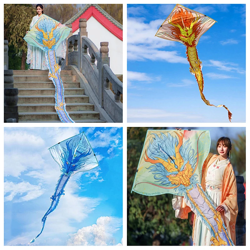 Free Shipping 6m dragon kites flying toys for kids kites string line fly bird kite fabric snake kites windsurf outdoor games