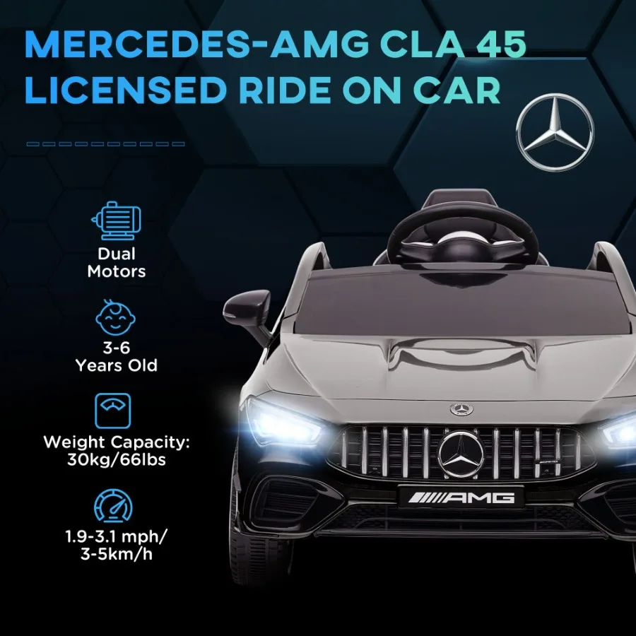 카바 메르세데스벤츠 AMG CLA 45 공식 라이선스 12V 전동 자동차 배터리 구동 전동차 (리모컨, 운반 바퀴, 스프링 포함)
