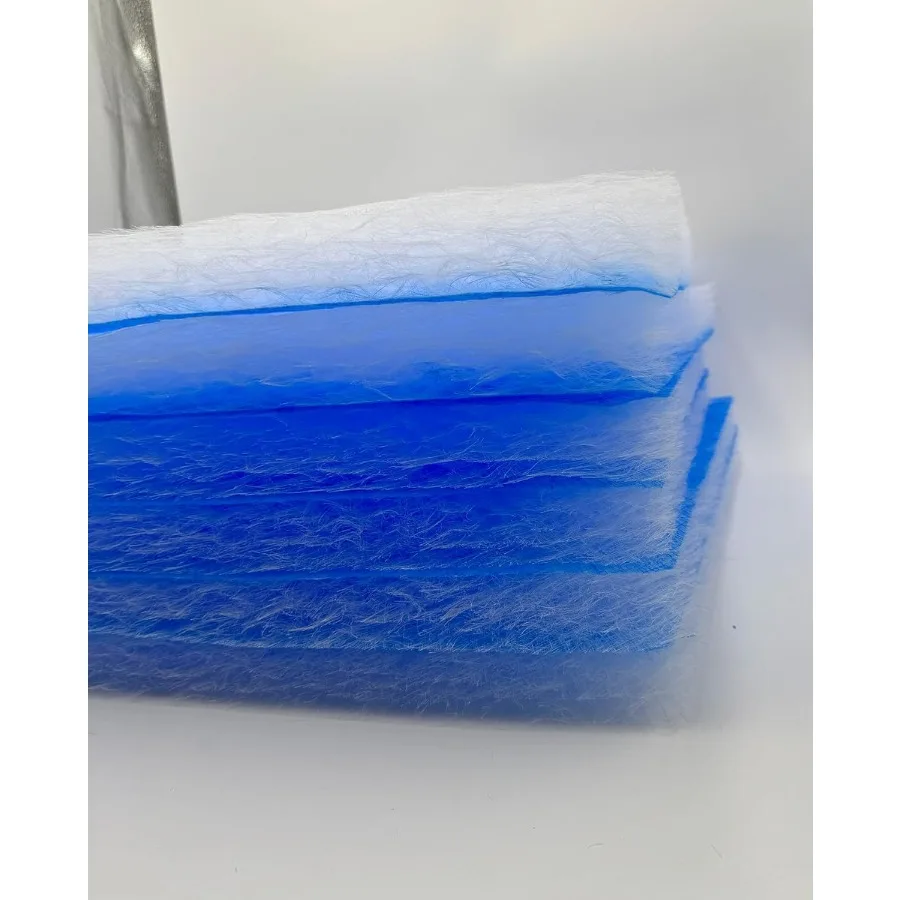 Rolo de filtro para prendedor de tinta branca azul de alta eficiência para sistemas de exaustão de cabine de pulverização industrial 25 de largura x 300 pés de comprimento durável fi