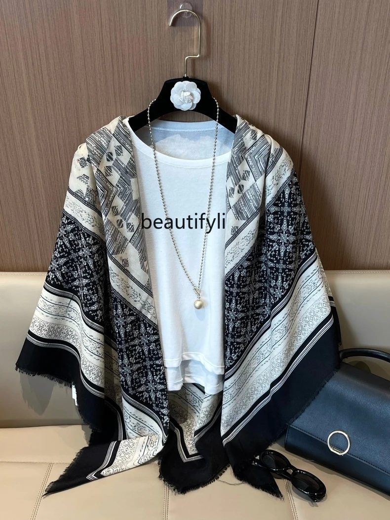 

Cotton and Linen Large Kerchief Women's Summer Frayed Scarf Scarf Summer Sun Protection Air Conditioning Room Shawl Thin