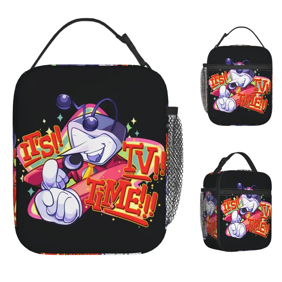 

Tenna Deltarune It's Tv Time Lunch Bag For Child Graphic Design Lunch Box Leisure Picnic Cooler Bag Oxford Thermal Tote Handbags