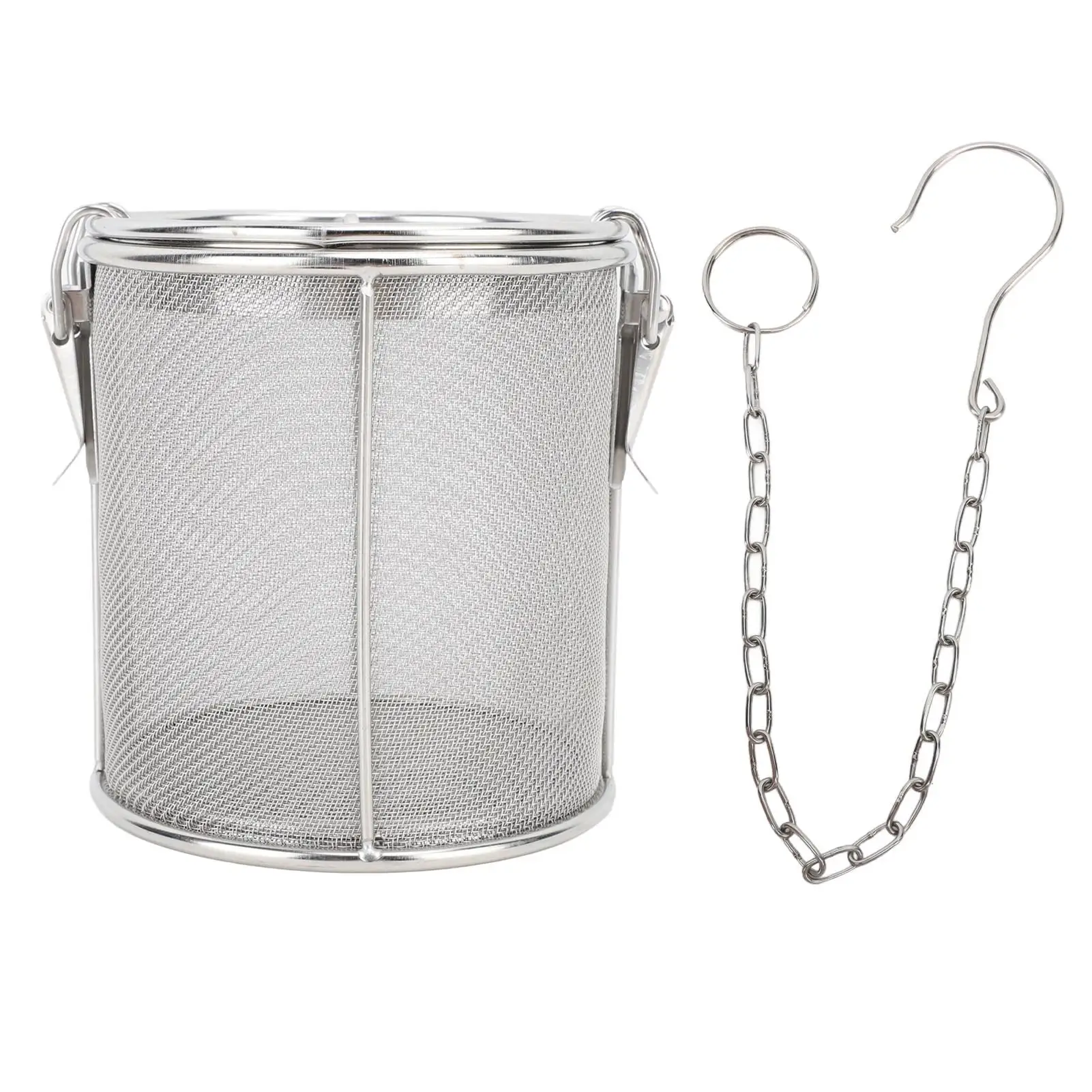 Stainless Steel Spice Seasoning Strainer Spice Filter Tea Strainer with Extended Chain Hook Fine Mesh for Home Kitchen