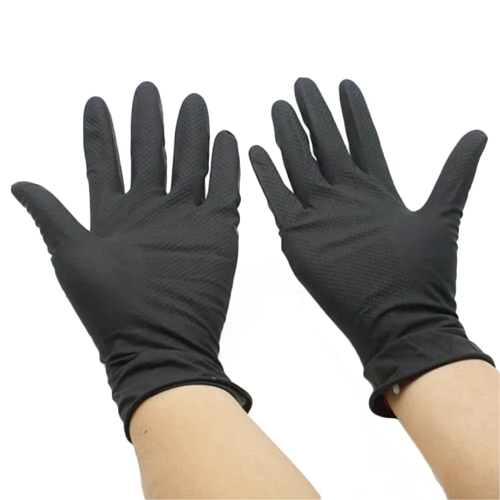 

1Pair Hair Thicker Rubber Gloves Technician Gloves durable anti-slip Glove barber accessory Hair Styling Tools Black Gloves