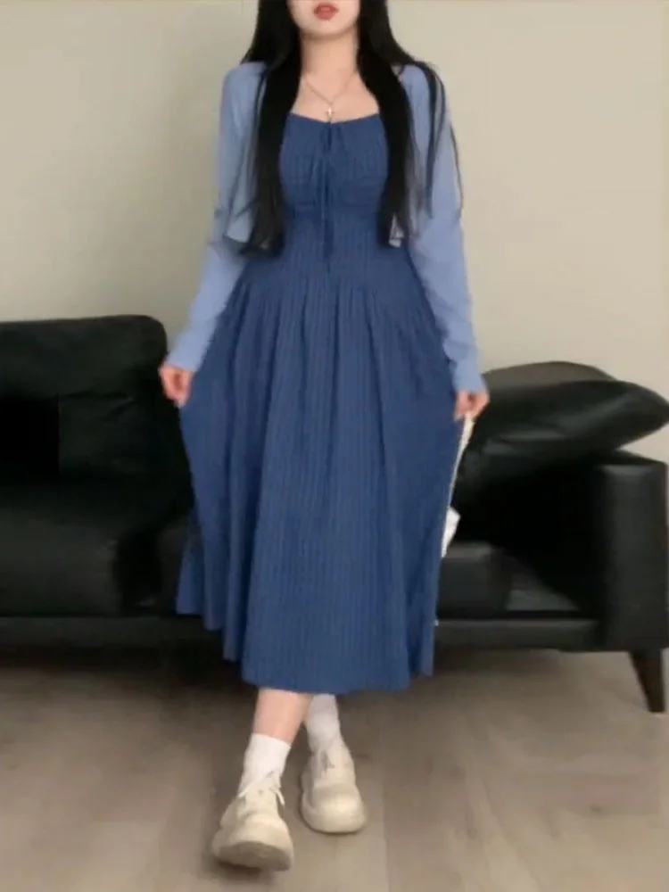 プラスサイズの女性の痩身ストラップ Dr セット春カジュアルルーズフィットロング Sve ミッドウエスト樹脂カラー折り畳まれた裾