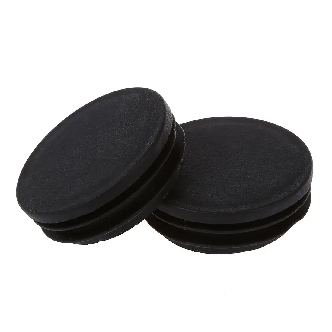 6 x Black Plastic 50mm Dia Round Tubing Tube Insert Caps Covers