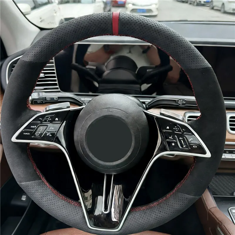 

Изготовленный на заказ чехол на руль из натуральной кожи наппа или замши для Mercedes Benz E-Class E260 E Class 260 2021, автомобильные аксессуары