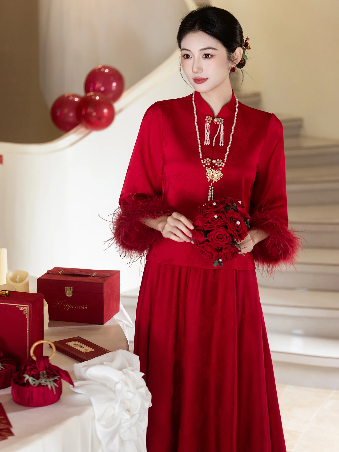 

Wedding Dr Chinese Sle Loose Materni Evening Gown Large Size Materni Winter Coat Bride to Be Formal Par Dr