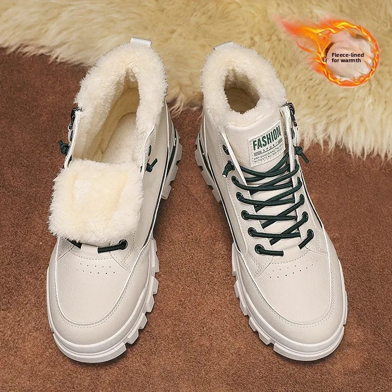 

New Men Snow Boots High End Plush Winter Boots Britain Designer Ankle Boots for Man Comfort Non Slip Casual Shoes Zapatos Hombre