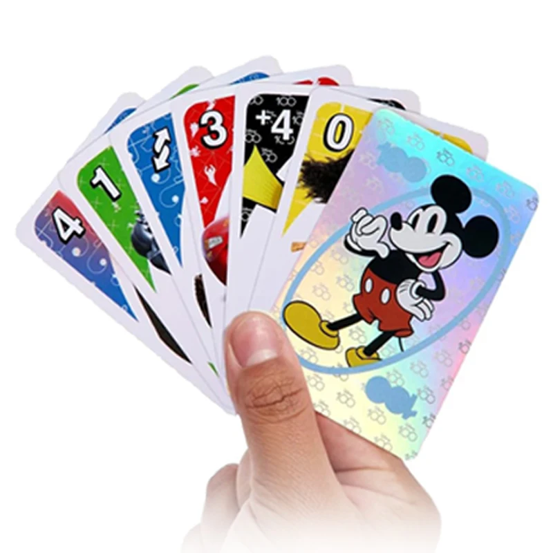 New Mattel UNO Disney 100 And Disney Lion King Games Card Family Funny Entertainment Board Game Poker Kids Toys Playing Cards