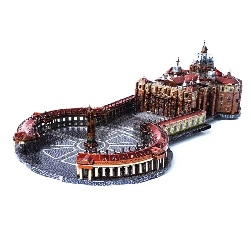 DIY Construction Model 3D Metal Puzzle Multicolor St. Peter's Basilica Church Miniature Assembly Model Jigsaw Decoration Toys