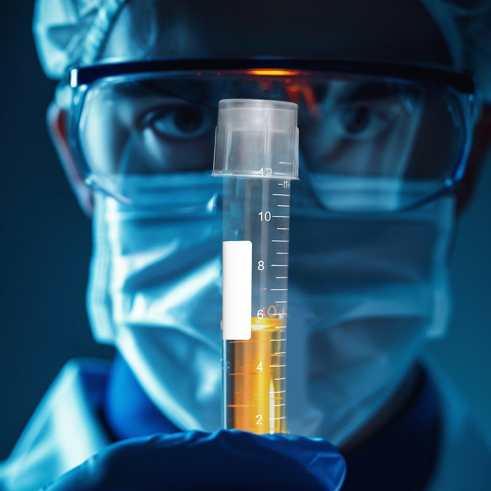 

10Pcs Graduated Test Tubes Conical Bottom Screw Cap Plastic Self Standing Lab Sample Tubes Transport Vials Disposable 12ml