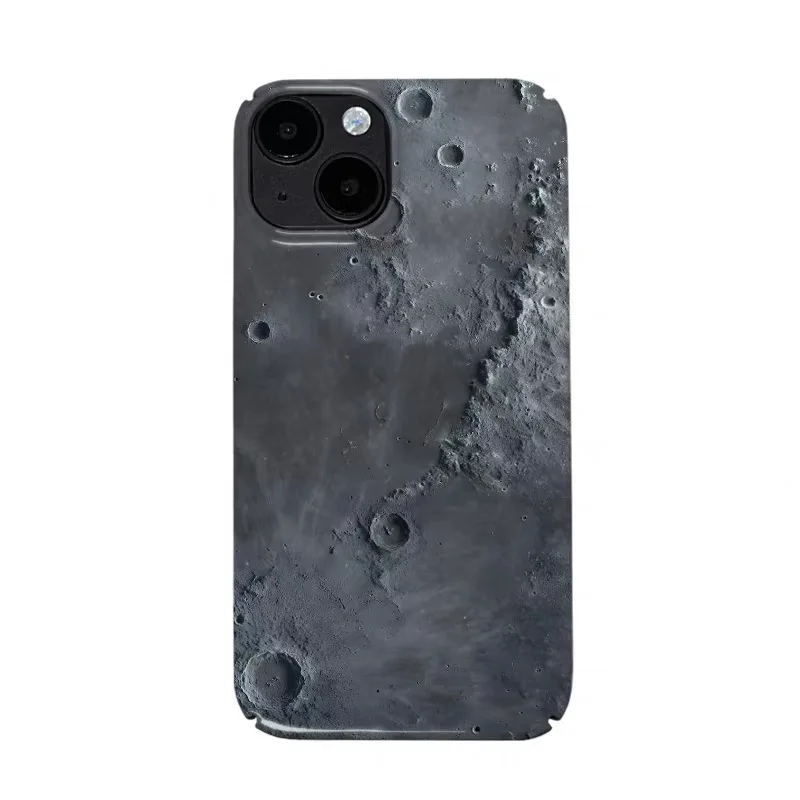 

Ins Korean Dark Lunar Surface Phone Case for IPHONE 17 Air 16E 15 PROMAX 14 Plus 13 12 MINI 11 PRO 16Plus XR Acrylic Phone Cover