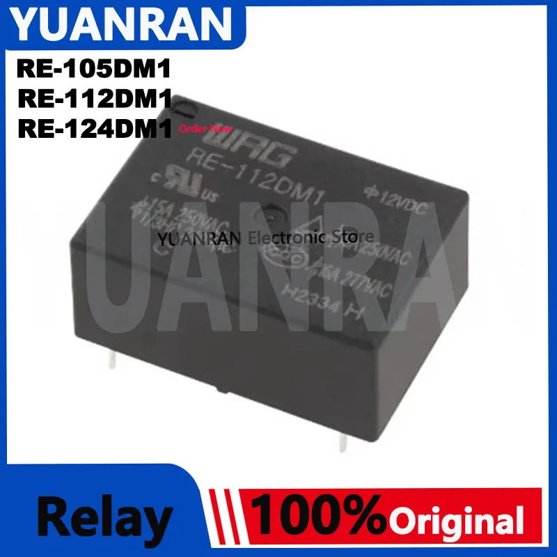 100% High Quality Relay RE-105DM1 112 124 VDC 16A 4-pin can replace genuine HF7520 Constant Temperature Electric Heatin