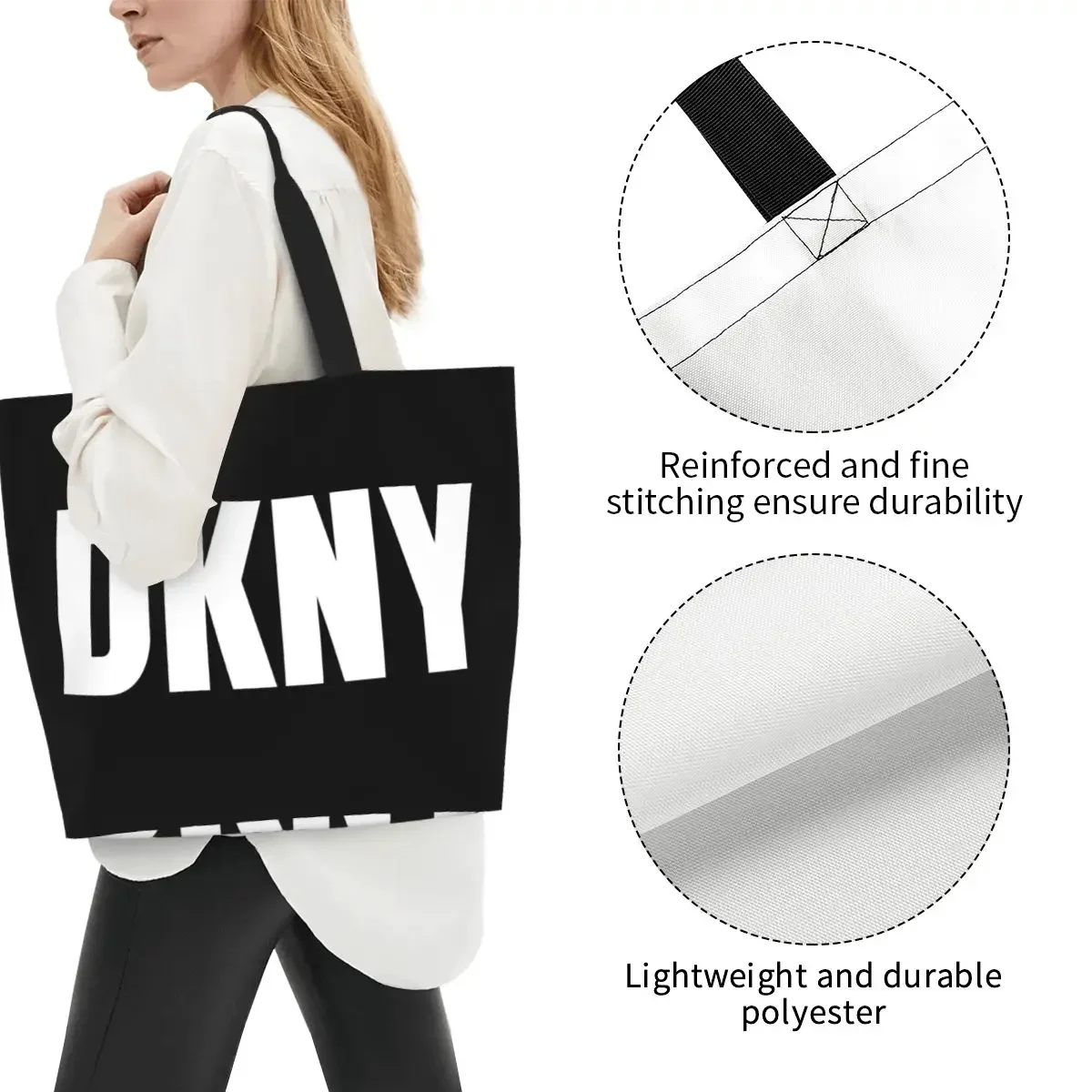 Fashion DKNYs Grocery Bag Large Capacity Reusable Stuff For Female Stylish Tote Bags Large