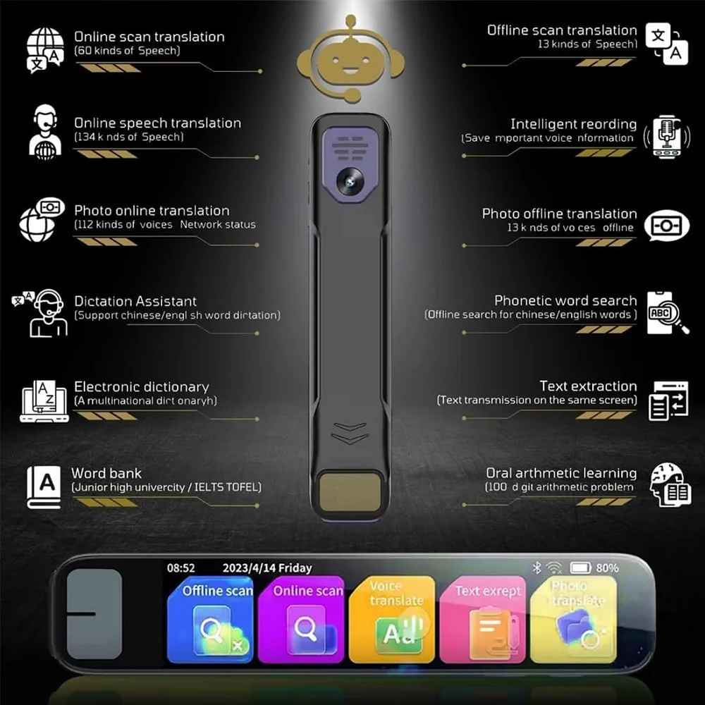 150+ قلم ذكي يعمل بالذكاء الاصطناعي، قلم قراءة نص صوتي مدمج، مترجم مسح ضوئي مدمج، يتلقى إجابةًا فوريةًا من AI #4