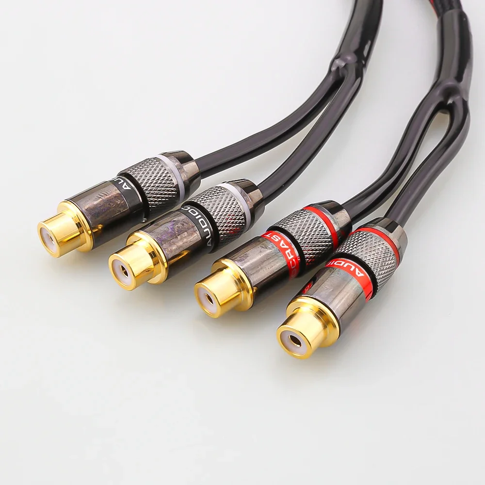 HiFi Y Splitter Audio Cable RCA Male to 2 Female Plug RCA Connector Adapters Cable Wire Cord for Amplifer