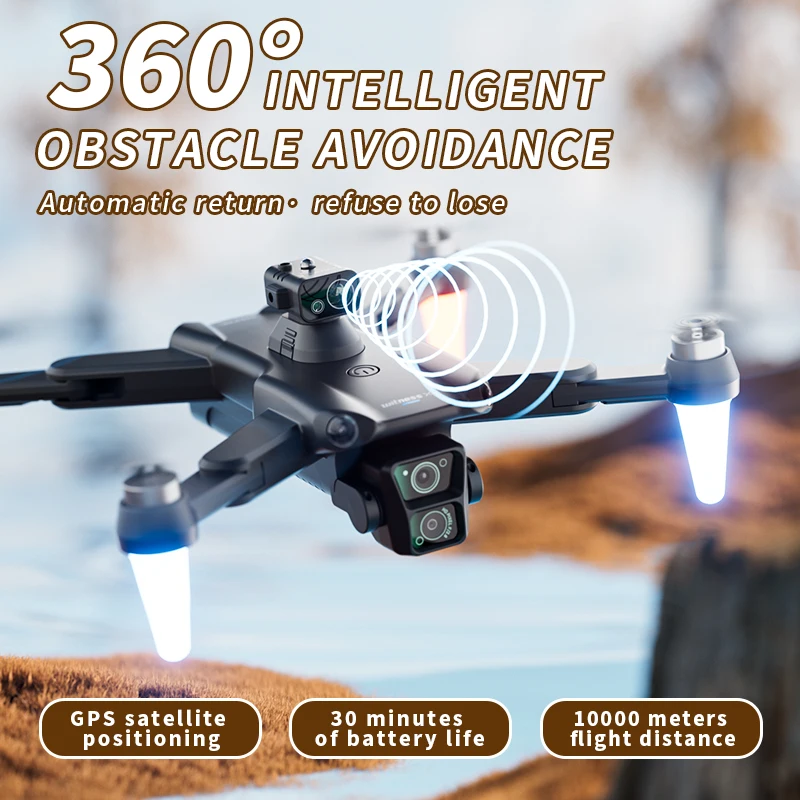 New Drone F14 GPS Professional Dual Camera Dron Quadcopter Brushless Aerial Photography Laser Obstacle Avoidance RC Toy