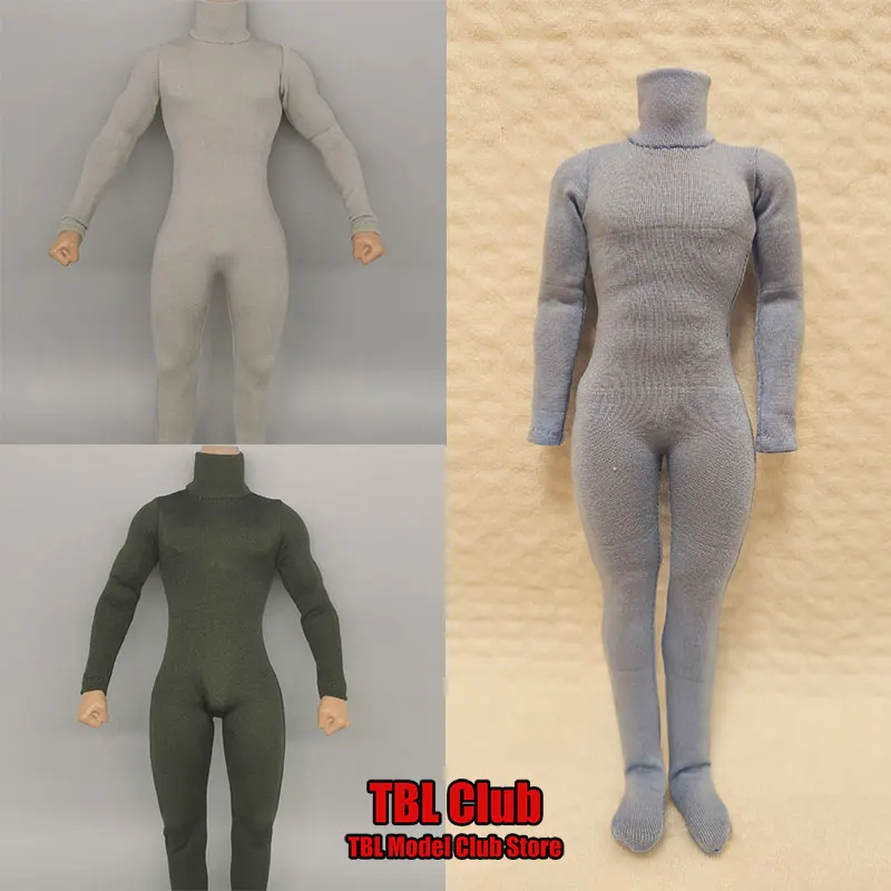 In Voorraad 1/6 Schaal Mannelijke Soldaat Hoge Hals Lange Mouw Effen Kleur Strakke Jumpsuit Voor 12 ''PHICEN TBL HT action Figure Pop