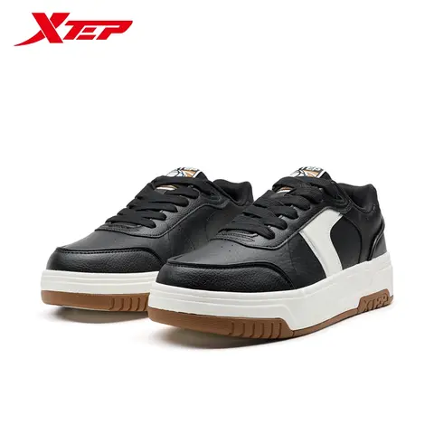 Xtep 남성용 보드 신발, 2025 용수철 미끄럼 방지 포장, 편안한 빈티지 두꺼운 밑창, 캐주얼 레저 흰색 신발, 975119310050