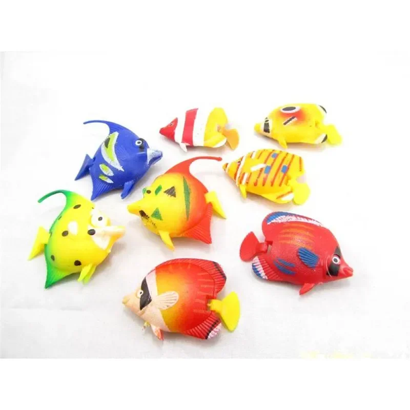 10pcs Aquarium Artificial Plastic Fish Colorful Tropical Fishes Ornaments Floating Fish Decor for Aquarium