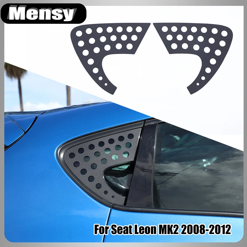 

Honeycomb Style Car Front Rear Window Triangle Plate Trim For Seat Leon MK2 2008-2012 Aluminum Alloy Protector Cover Accessories