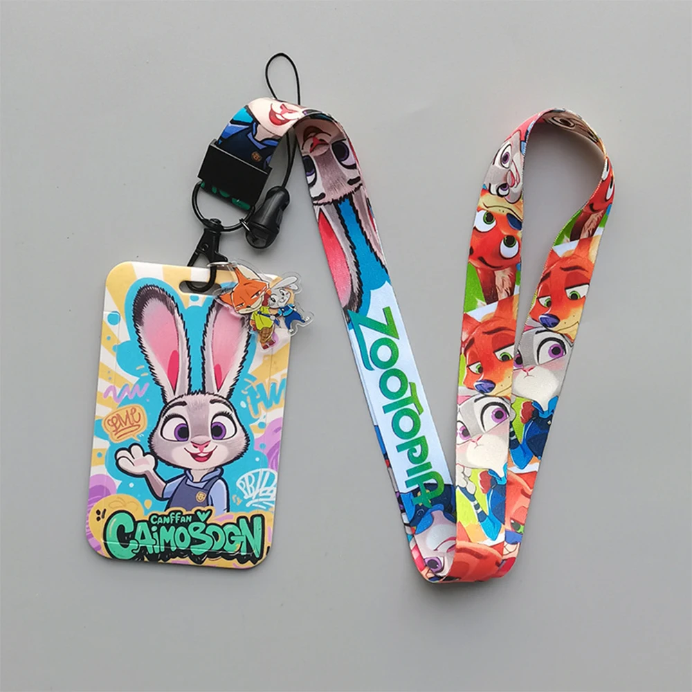 Zootopia Bus Metro Card Holder with Polyester Lanyard, ABS Case for Students & Anime Lovers - Image 3