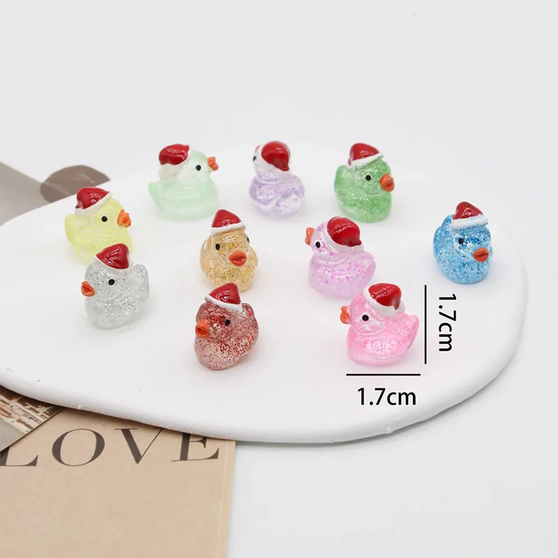 Glow-in-the-Dark Sparkly Christmas Duck Shoe Charm Accessories Luminous Fit Clogs Hole Cotton Shoe Decorate Buckle Parties Gifts