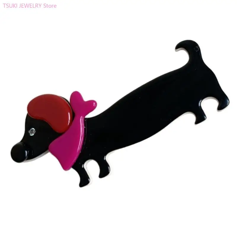 62KE 어린이를위한 인기 닥스 훈트 개 머리핀 Duckbill Clip Barrettes 사이드 핀 러블리 만화 헤어 클립 헤어 스타일링 액세서리