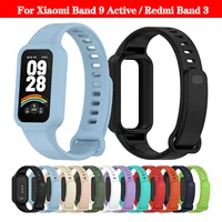 Correa de silicona + funda para Xiaomi Mi Band 9, pulsera activa para reloj inteligente Redmi Band 3, accesorios de repuesto