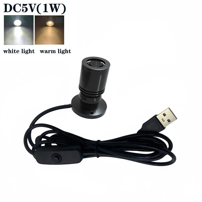 

1pcs Led USB Spotlight 1W DC5V Jewelry Cabinet Showcase Counter Lamp Surface Mounted Ceiling Mini Spot Light USB 5V Interface