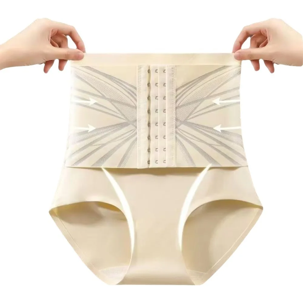 With Hooks Design Waist Trainer Shapewear High Waist Seamless Tummy Control Underwear Firm Compression Adjustable