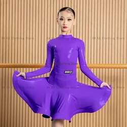 Samba Tango Latin Dance Dress Girls Competition Ballroom Dress Kids Cha Cha Rumba Dance Costume Girls Latin Practice Clothes