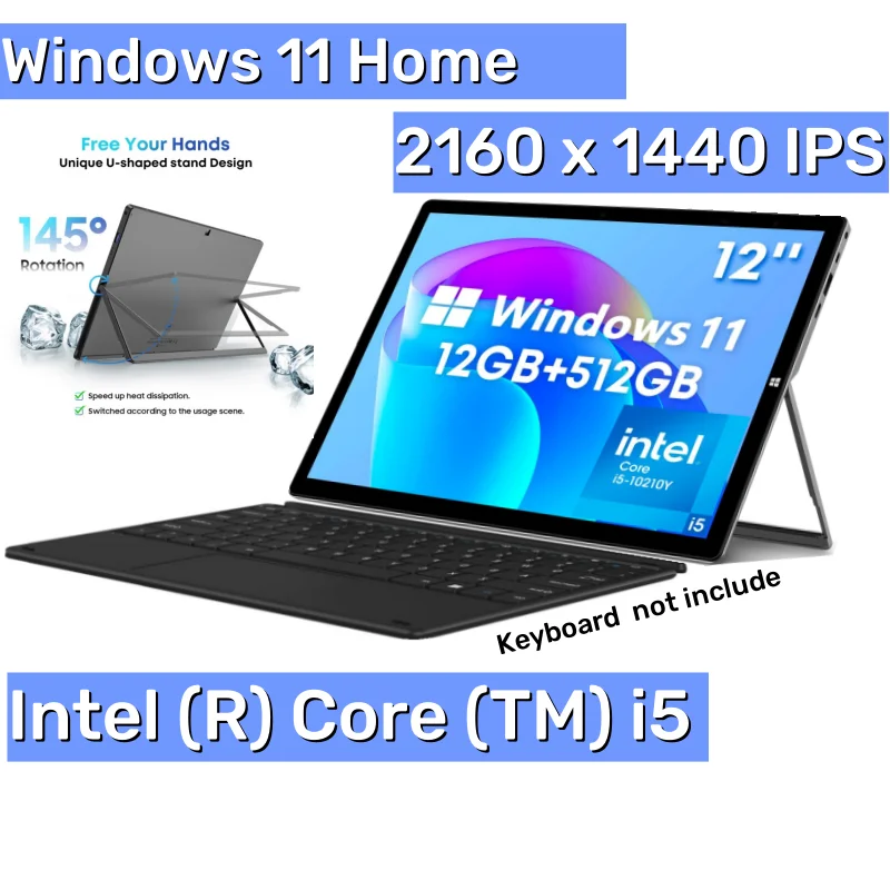 UBook CWI535 da 12" Windows 11 Home LPDDR3 8 GB/12 GB RAM 256 GB/5 512 GB ROM Tablet PC 64 bit Intel (R) Core (TM) i5 2160 x 1440 IPS